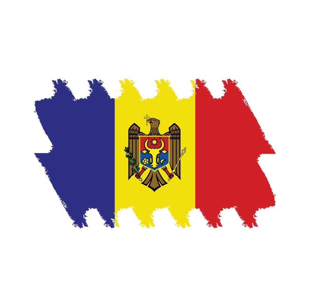 vector de bandera de moldavia con estilo de pincel de acuarela