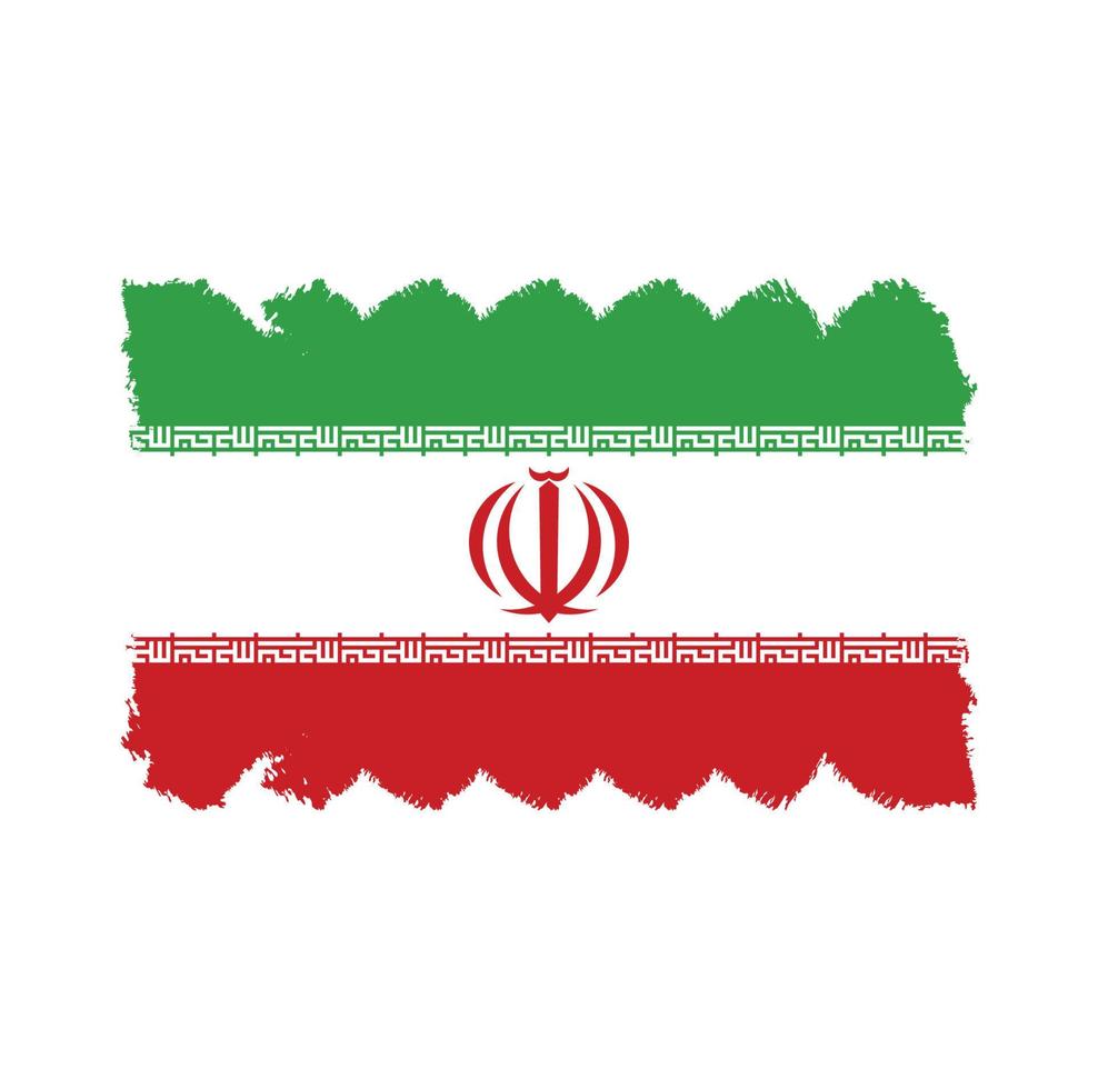Iran flag brush strokes painted vector