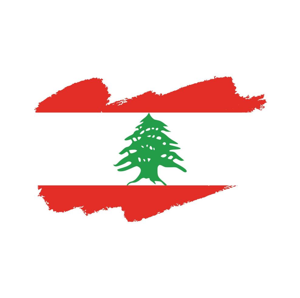 Lebanon flag brush strokes painted vector