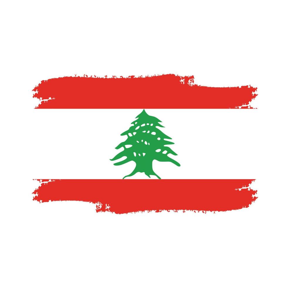 Lebanon flag brush strokes painted vector