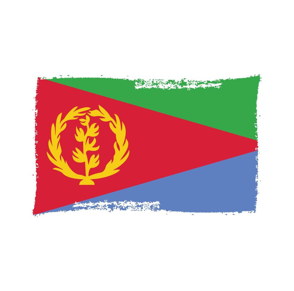 Eritrea flag vector with watercolor brush style