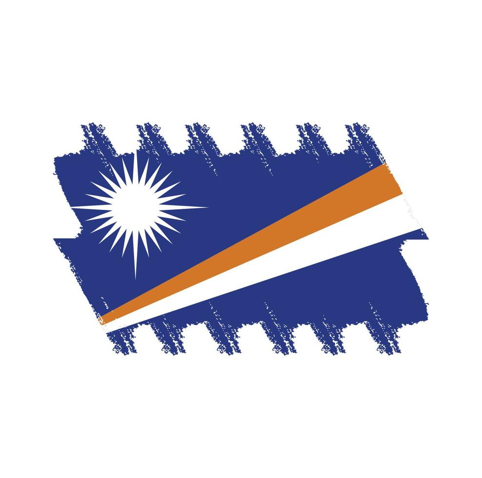 Marshall Islands flag vector with watercolor brush style