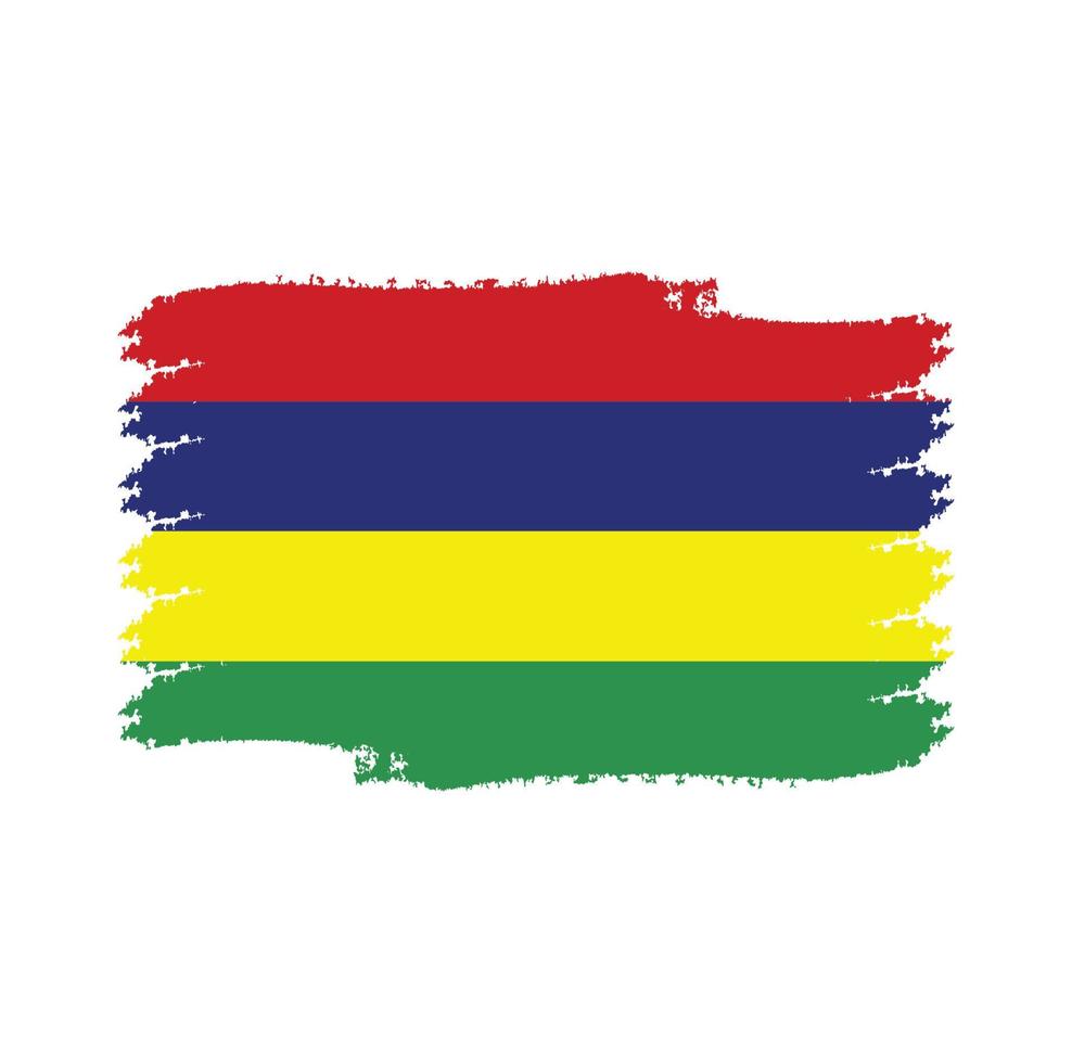 Mauritius flag brush strokes painted vector