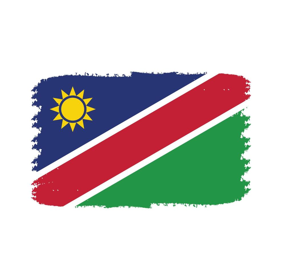 Namibia flag vector with watercolor brush style