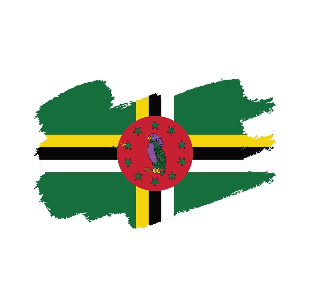 Dominica flag brush strokes painted vector