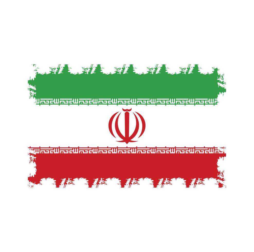 Iran flag brush strokes painted vector