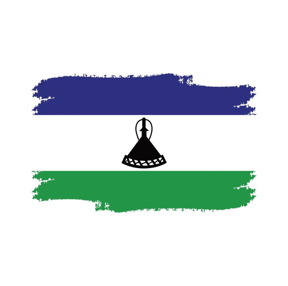 Lesotho flag brush strokes painted vector