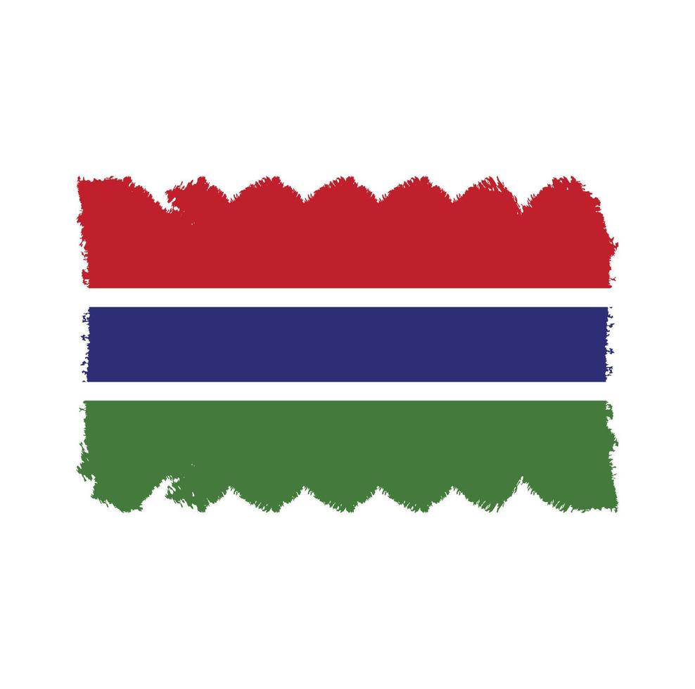 vector de bandera de gambia con estilo de pincel de acuarela