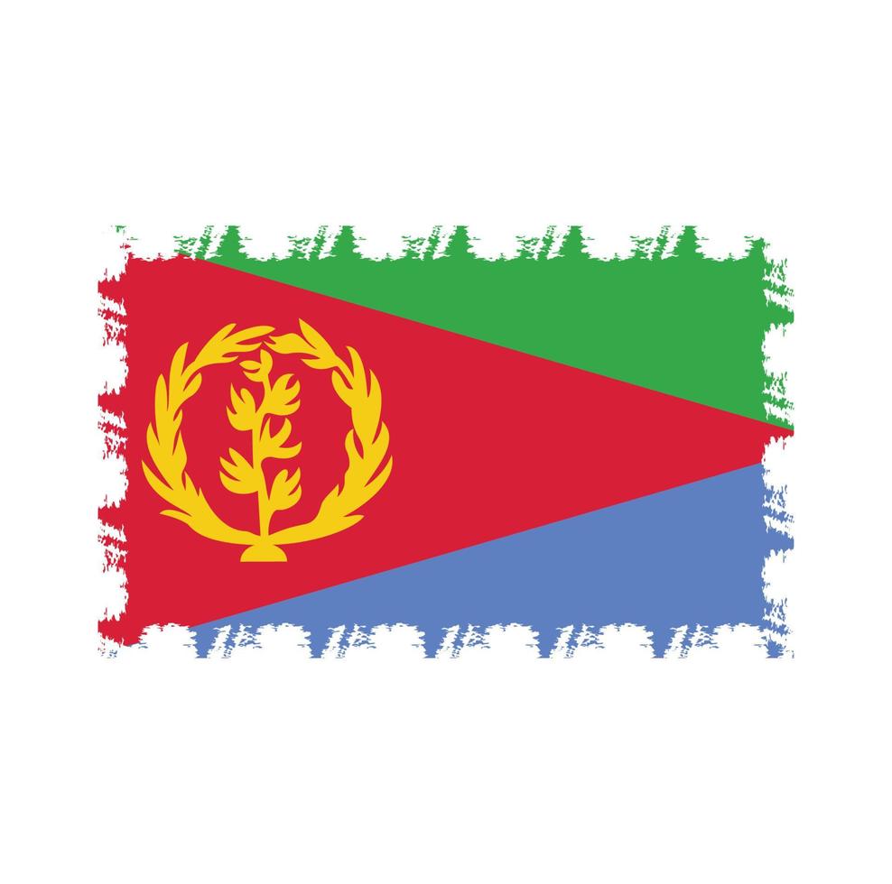 Eritrea flag vector with watercolor brush style