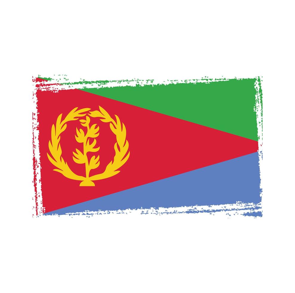 Eritrea flag vector with watercolor brush style