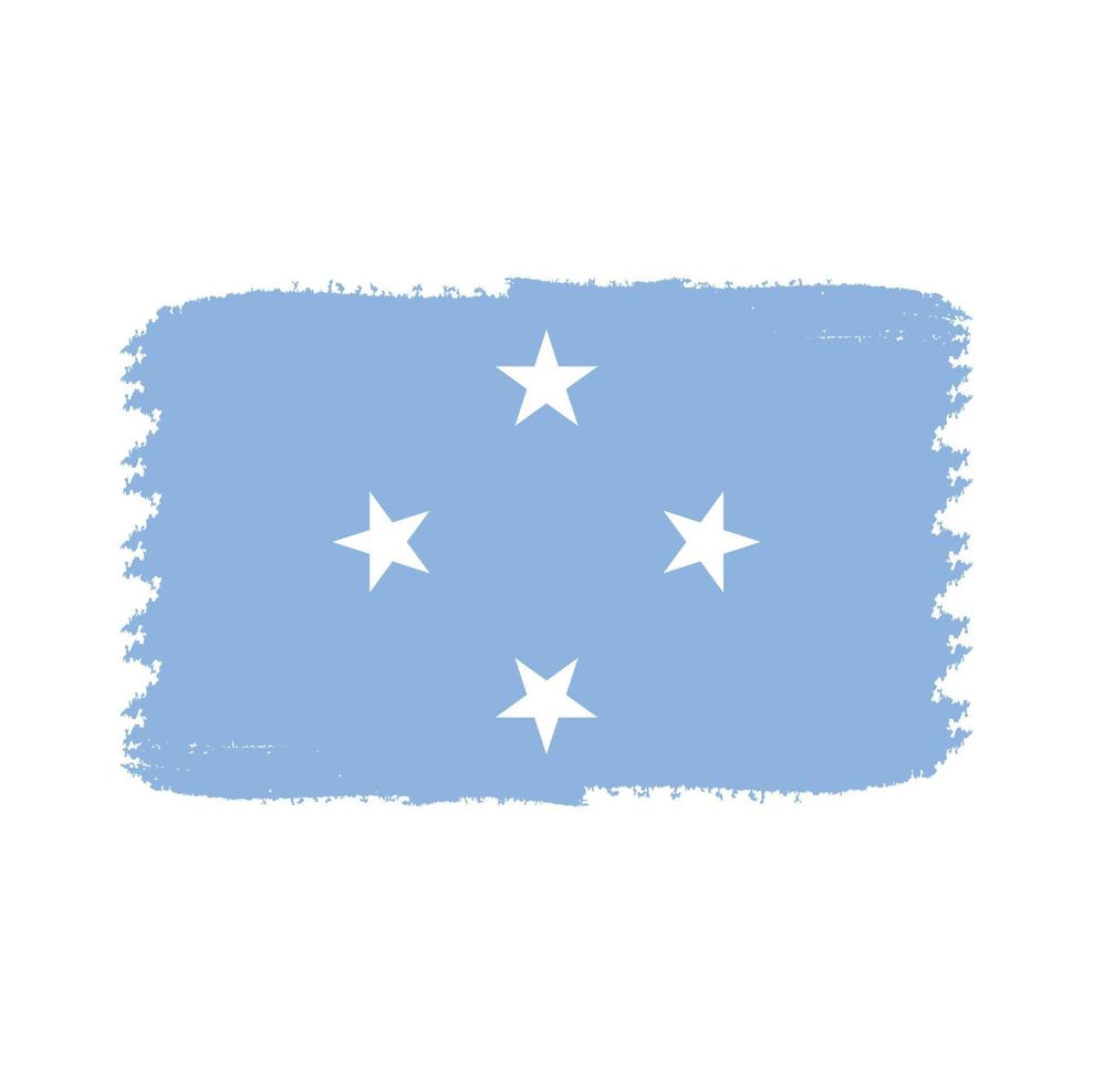 vector de bandera de micronesia con estilo de pincel de acuarela