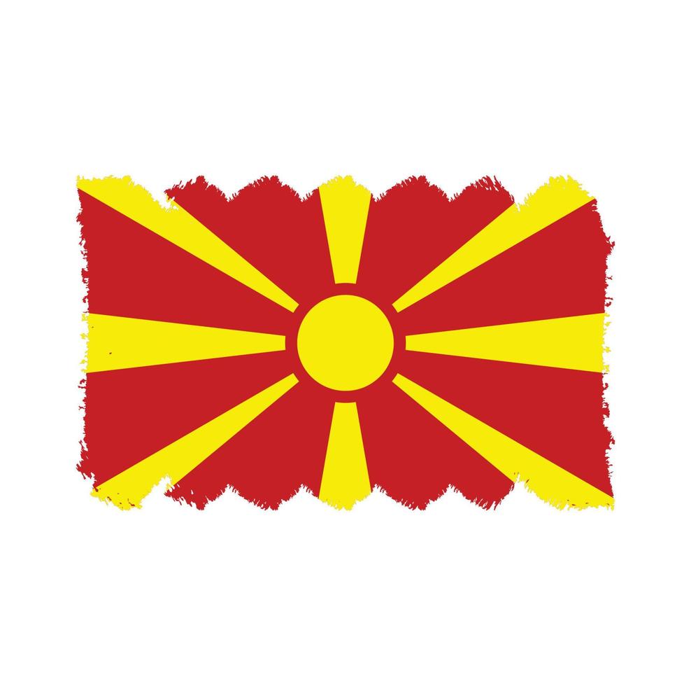 vector de bandera de macedonia del norte con estilo de pincel de acuarela