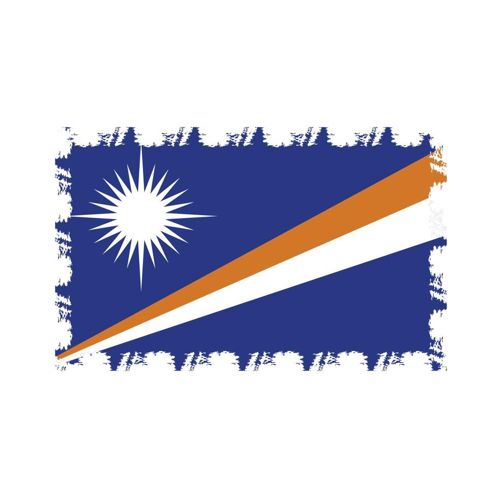 Marshall Islands flag vector with watercolor brush style