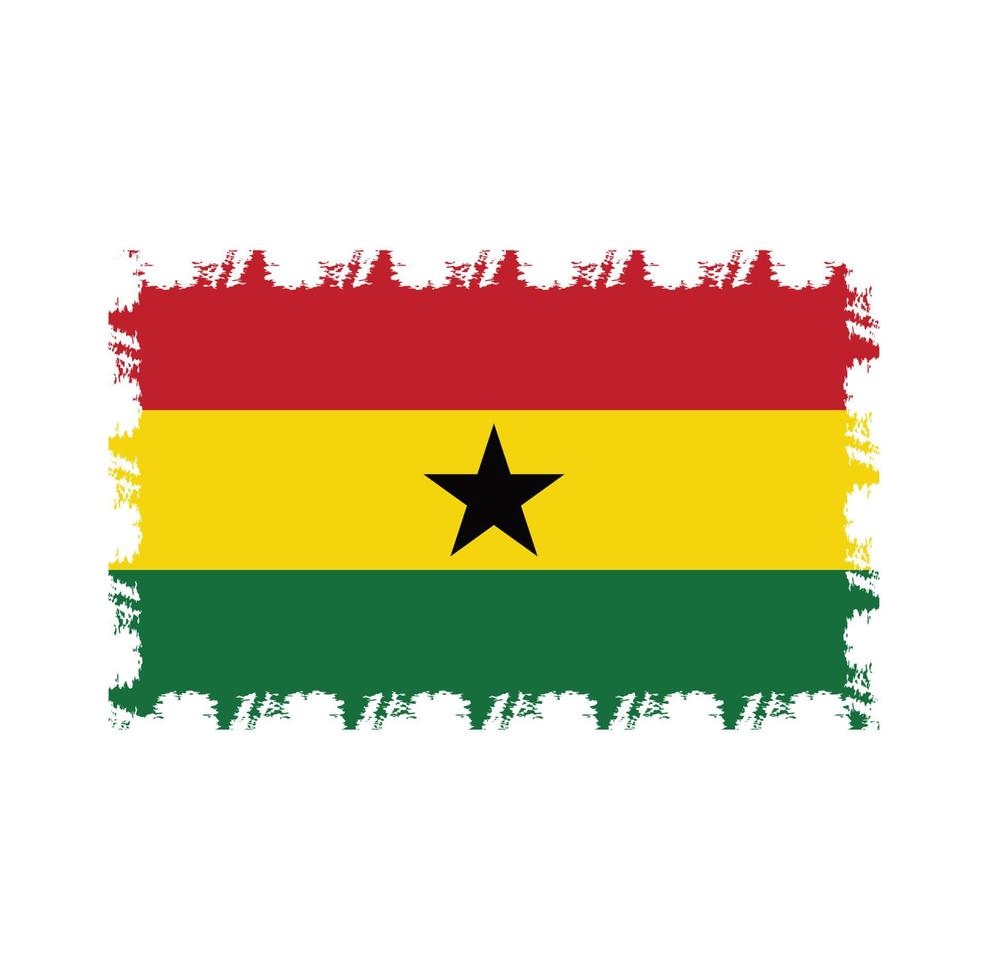 Ghana flag vector with watercolor brush style