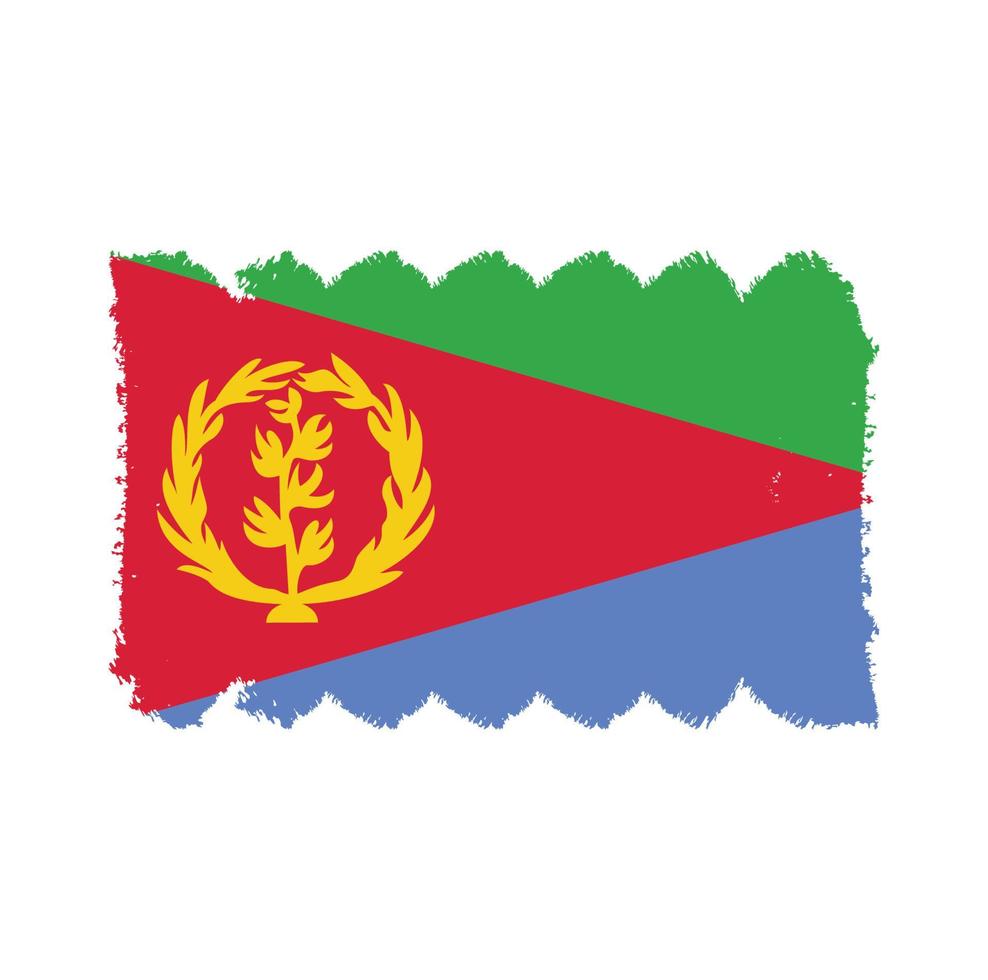 vector de bandera de eritrea con estilo de pincel de acuarela