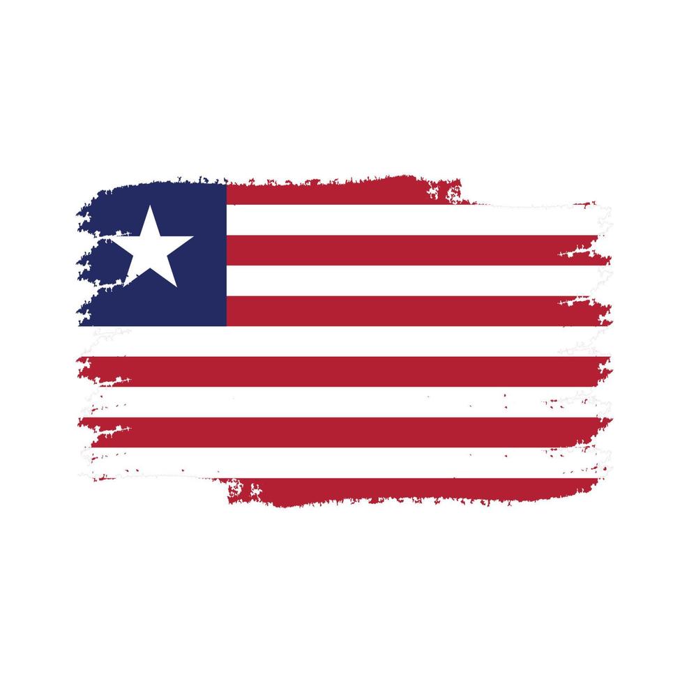 vector de bandera de liberia con estilo de pincel de acuarela