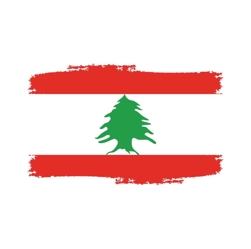 Lebanon flag brush strokes painted vector