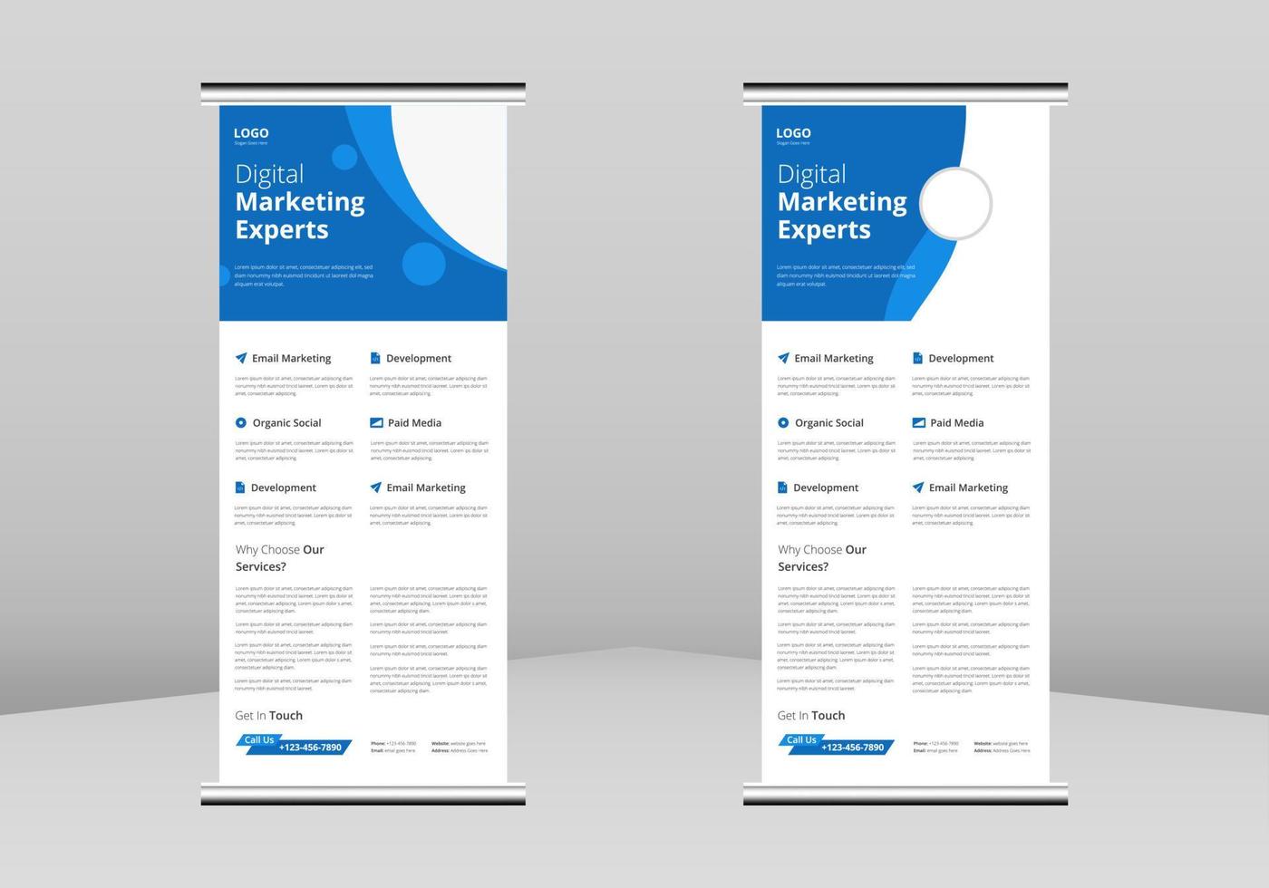 Digital marketing Roll up Banner Design, Digital marketing Roll up leaflet template, Creative studio leaflet poster template, Digital marketing DL Flyer, Trend Business Roll Up Banner Design vector