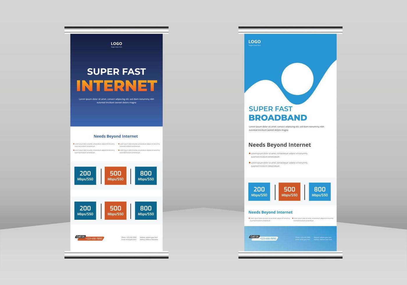 Broadband Internet Roll up Banner Design, High speed internet Roll up leaflet template. Broadband Internet poster template.Broadband Internet poster DL Flyer, Trend Business Roll Up Banner Design vector