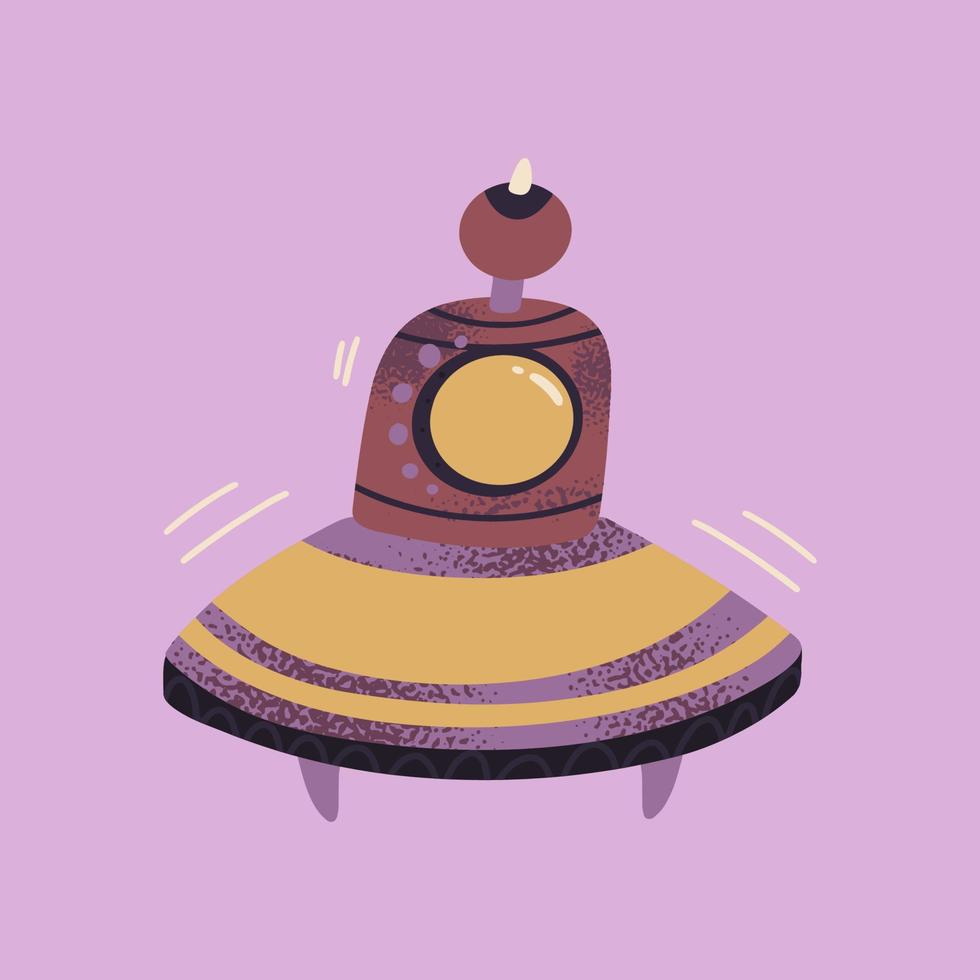 UFO flying saucer in hand draw style. Vector illustration for posters, prints and cards