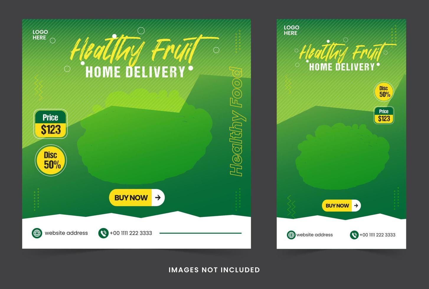 social media banner post  fruit with elegant and fresh style template for marketing and advertising vector