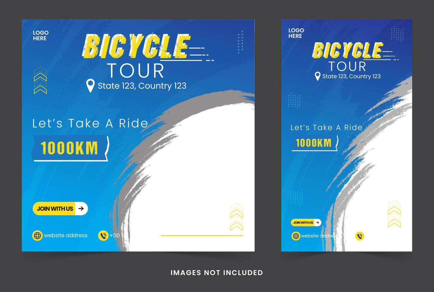 social media banner post bicycle with gradient and luxury design template vector