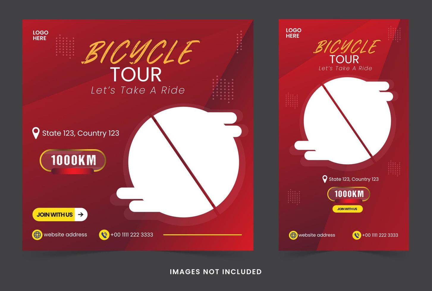 social media banner post  cycling with gradient and modern style design for advertising and marketing banner vector