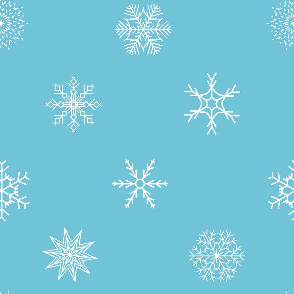 Abstract Christmas and New Year Seamless snowflakes background.  Vector illustration