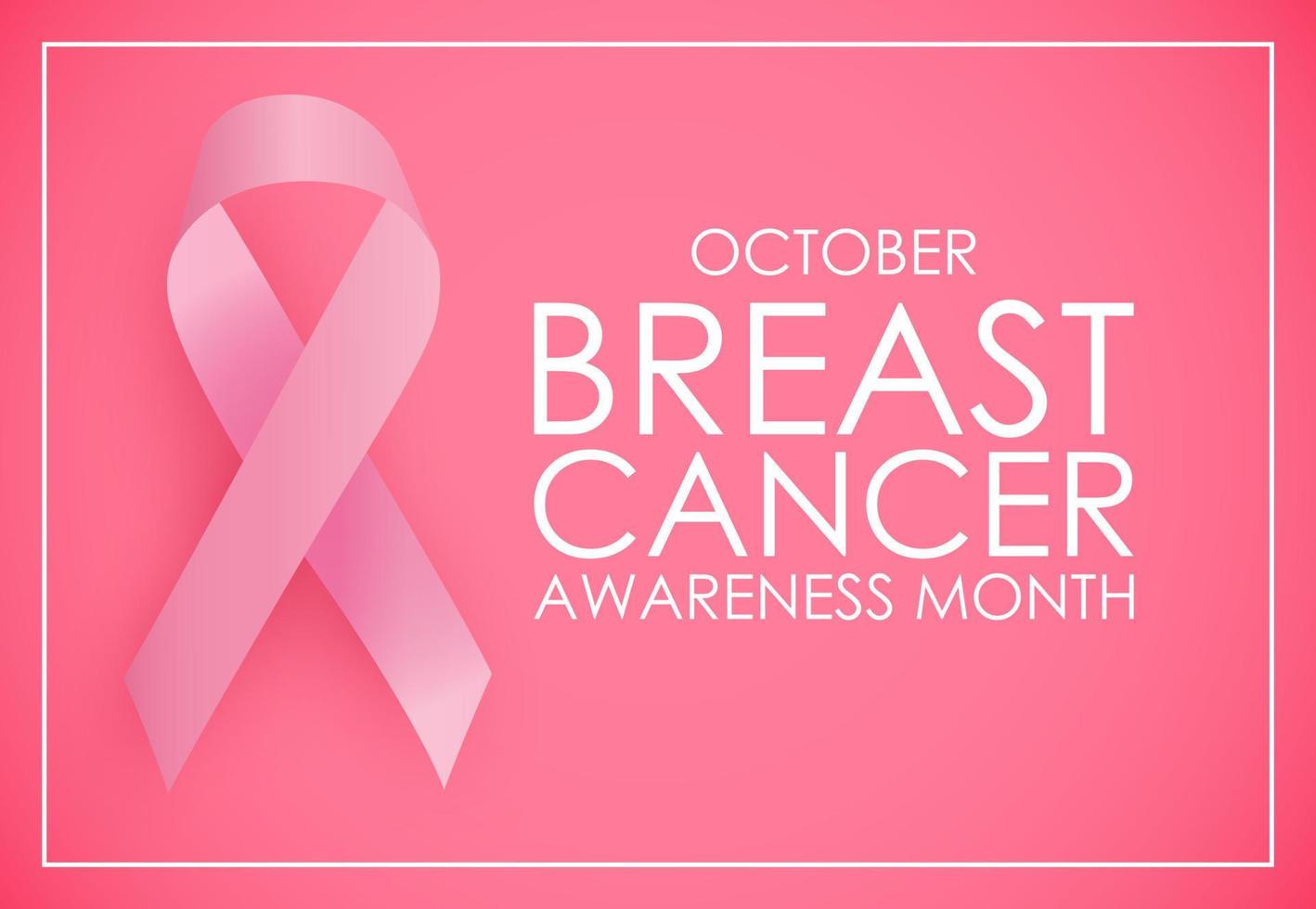 Octubre mes de concientización sobre el cáncer de mama concepto de fondo. signo de cinta rosa. ilustración vectorial vector