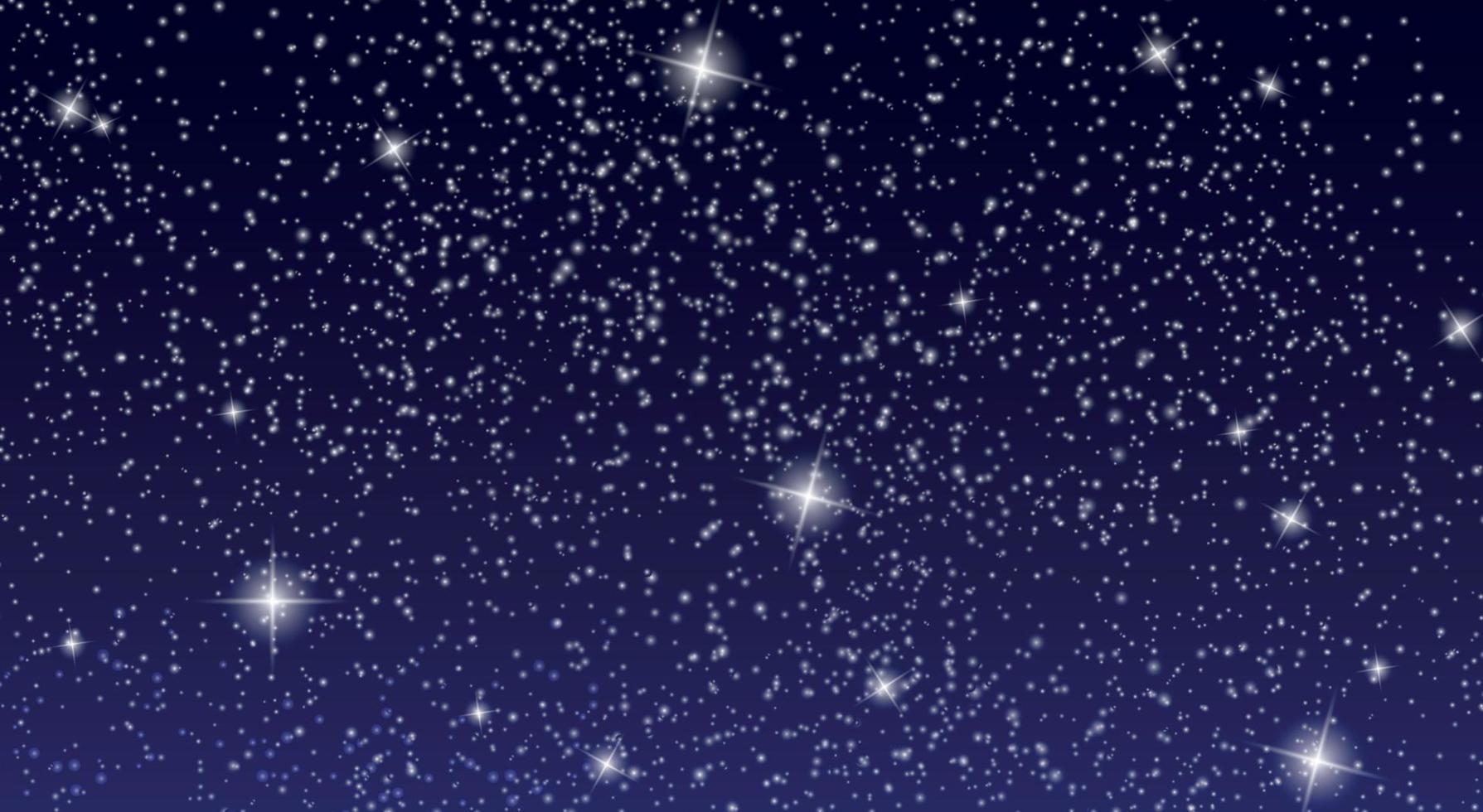 cielo estrellado realista con estrellas brillantes en el cielo nocturno. ilustración vectorial vector