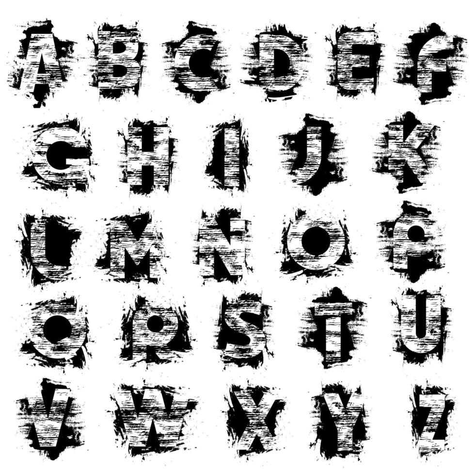 conjunto de alfabeto grunge vector