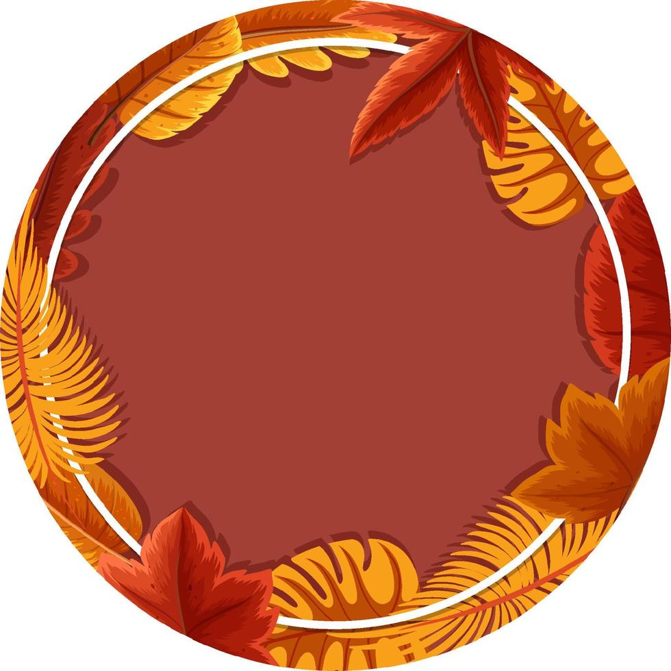 Round frame with autumn foliage vector