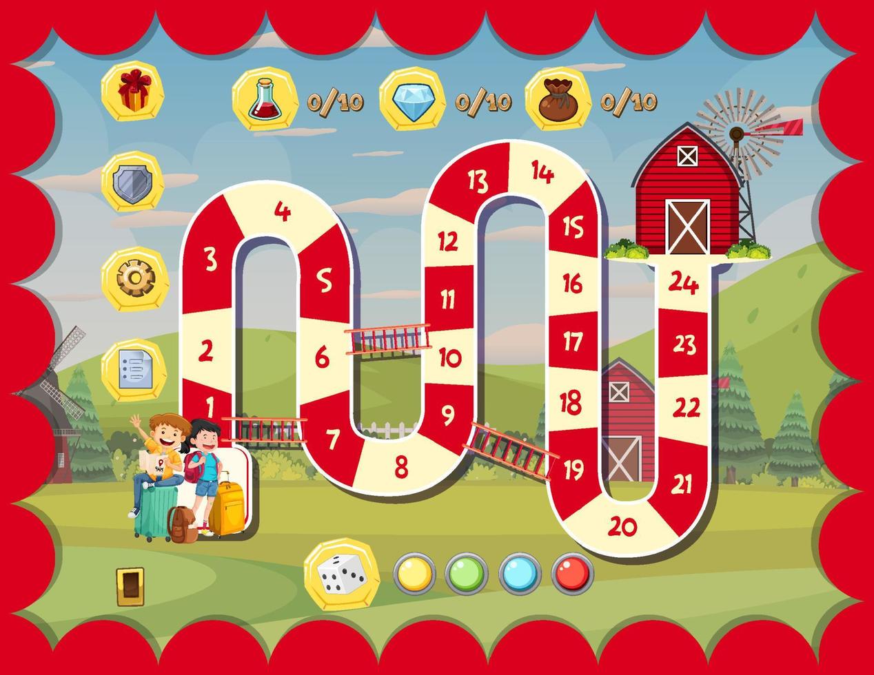 Counting number game template for kid vector