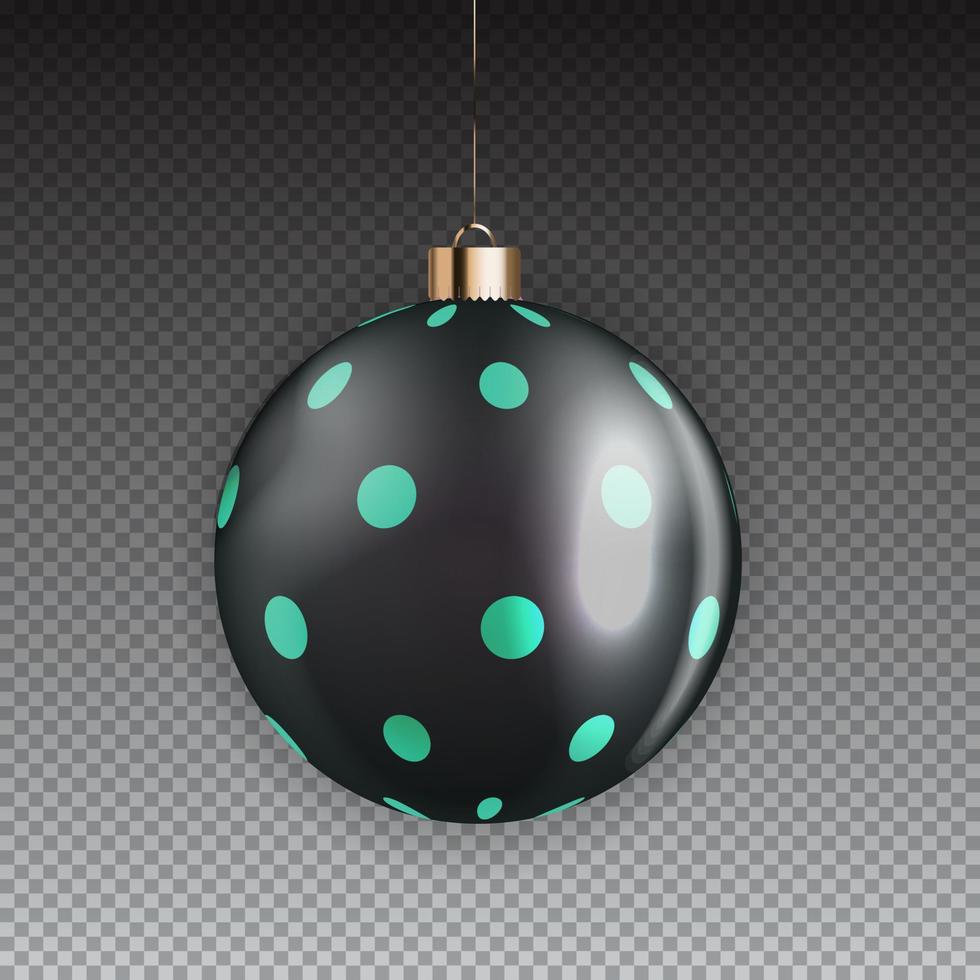 New Year and Christmas Ball on Transparent Background. Vector Illustration