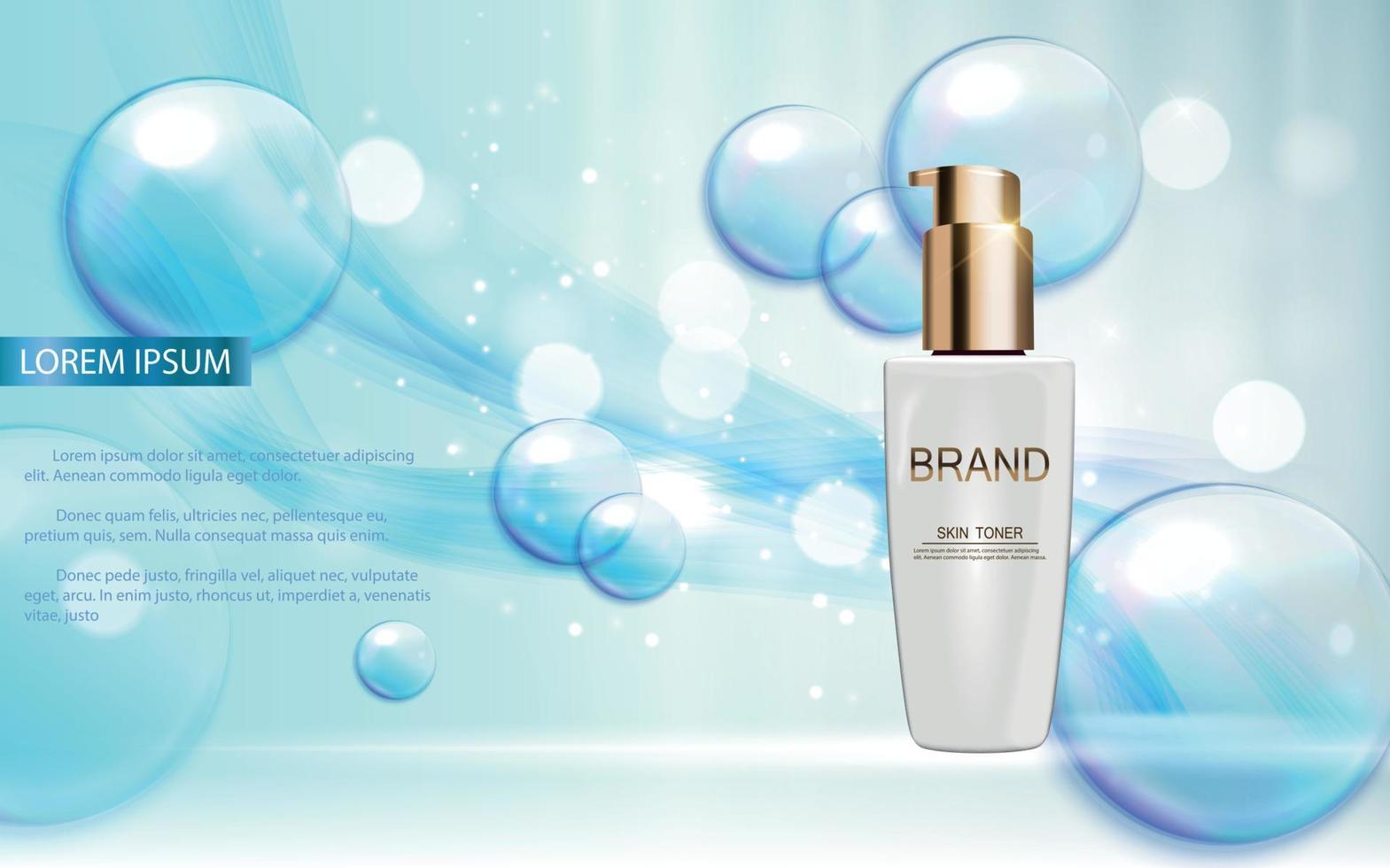 Design Cosmetics Product  Template for Ads or Magazine Background. 3D Realistic Vector Iillustration