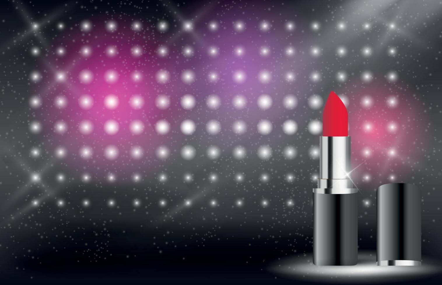 Design Cosmetics Product Lipstick Template for Ads or Magazine Background. 3D Realistic Vector Iillustration