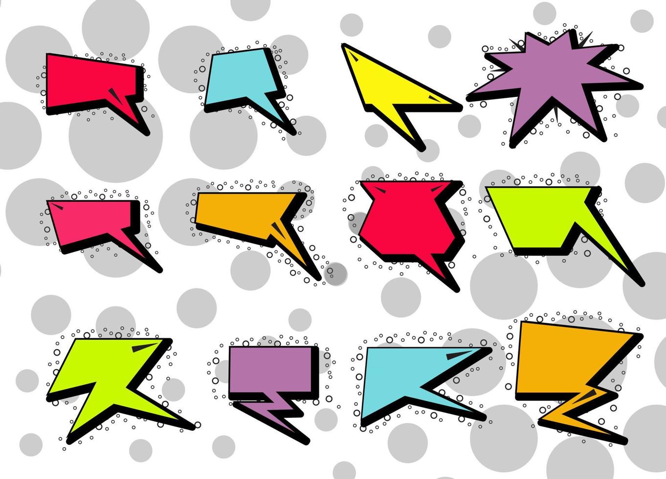 Variety of cartoon speech bubbles on background. Vector Illustration