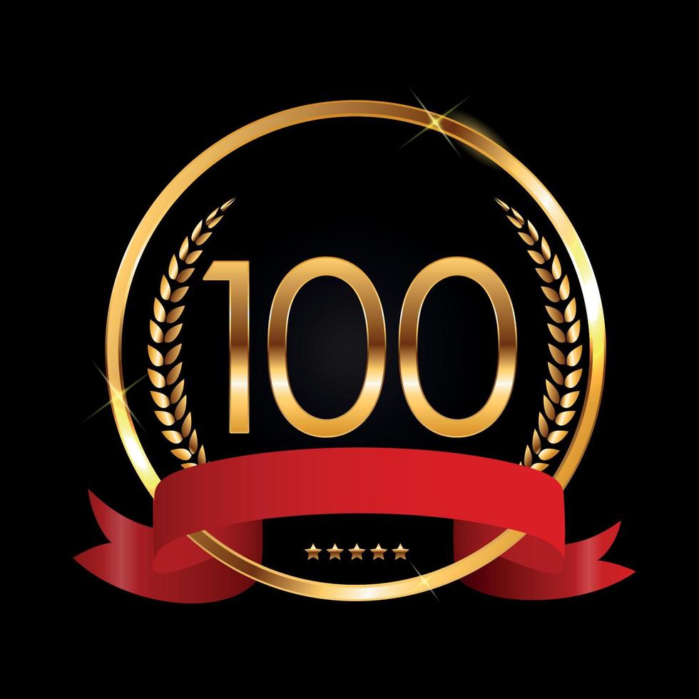 Template Logo 100 Years Anniversary Vector Illustration