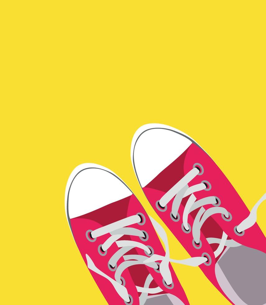 Pair of shoes on color background Vector Illustration