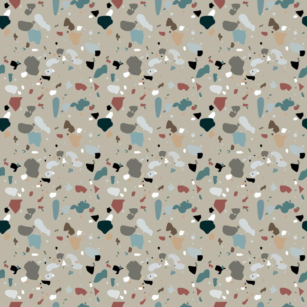 Naturalistic marble floor, with the addition of granite, quartz, glass, calcite, dolomite. Seamless pattern. Vector Illustration