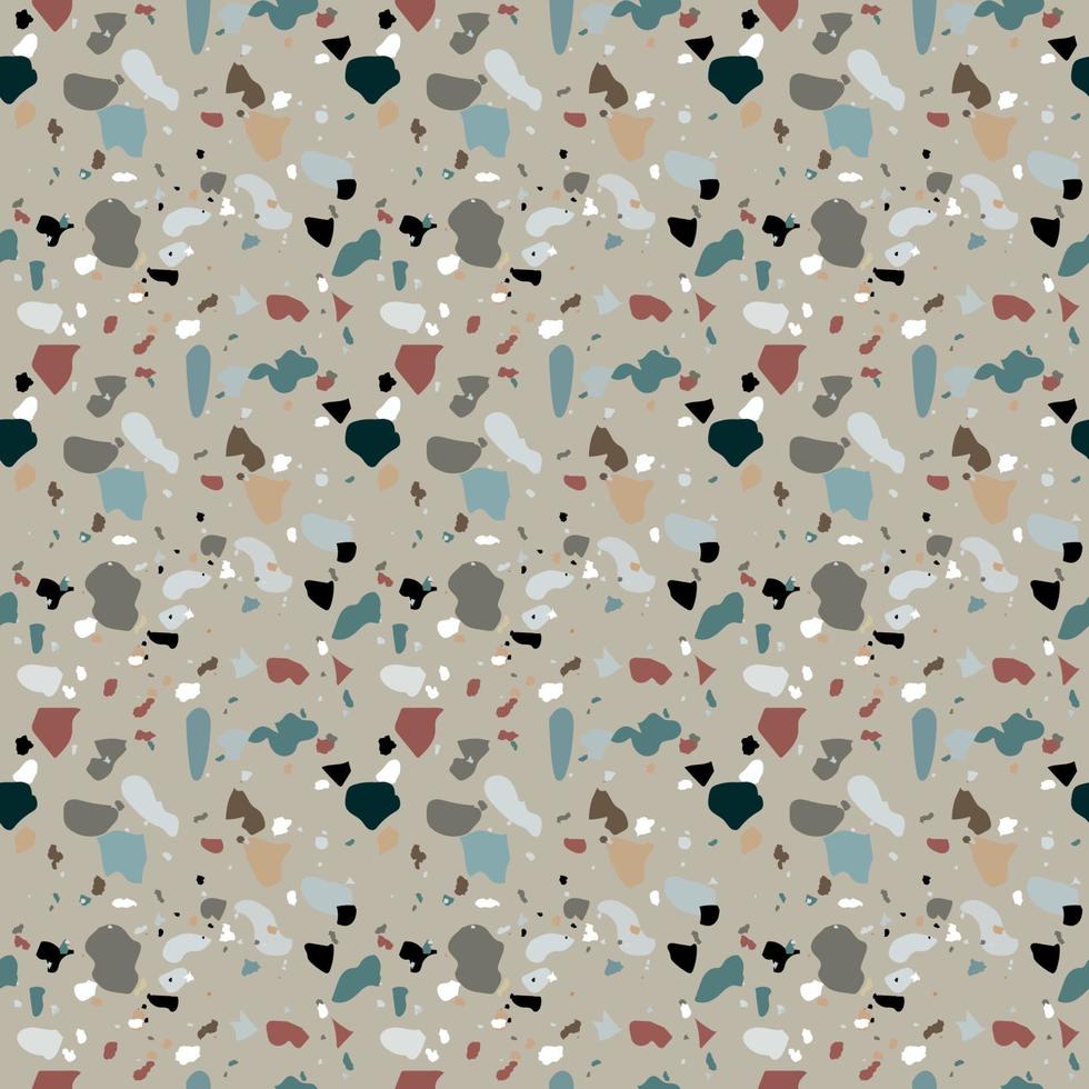 Naturalistic marble floor, with the addition of granite, quartz, glass, calcite, dolomite. Seamless pattern. Vector Illustration