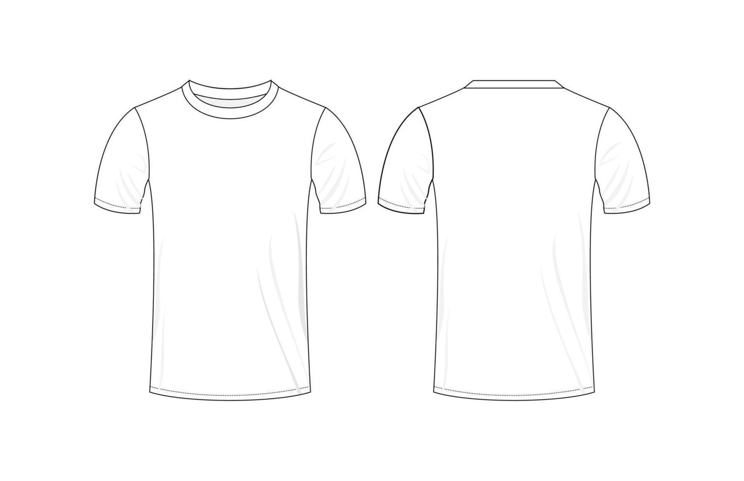 Front and back view white t-s... vector