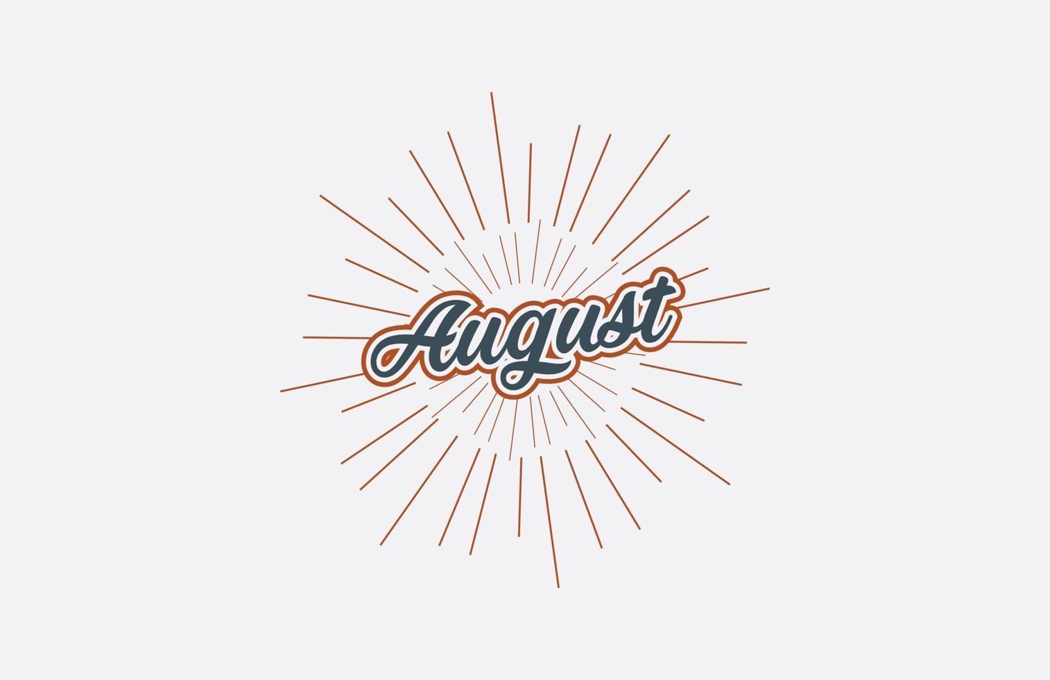 August word hand lettering ve... vector