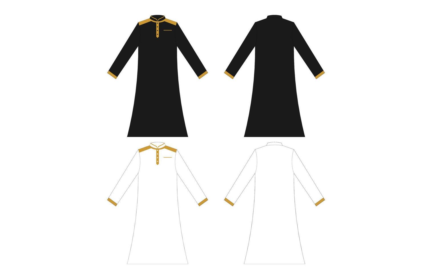 mens robe abaya vector templa...