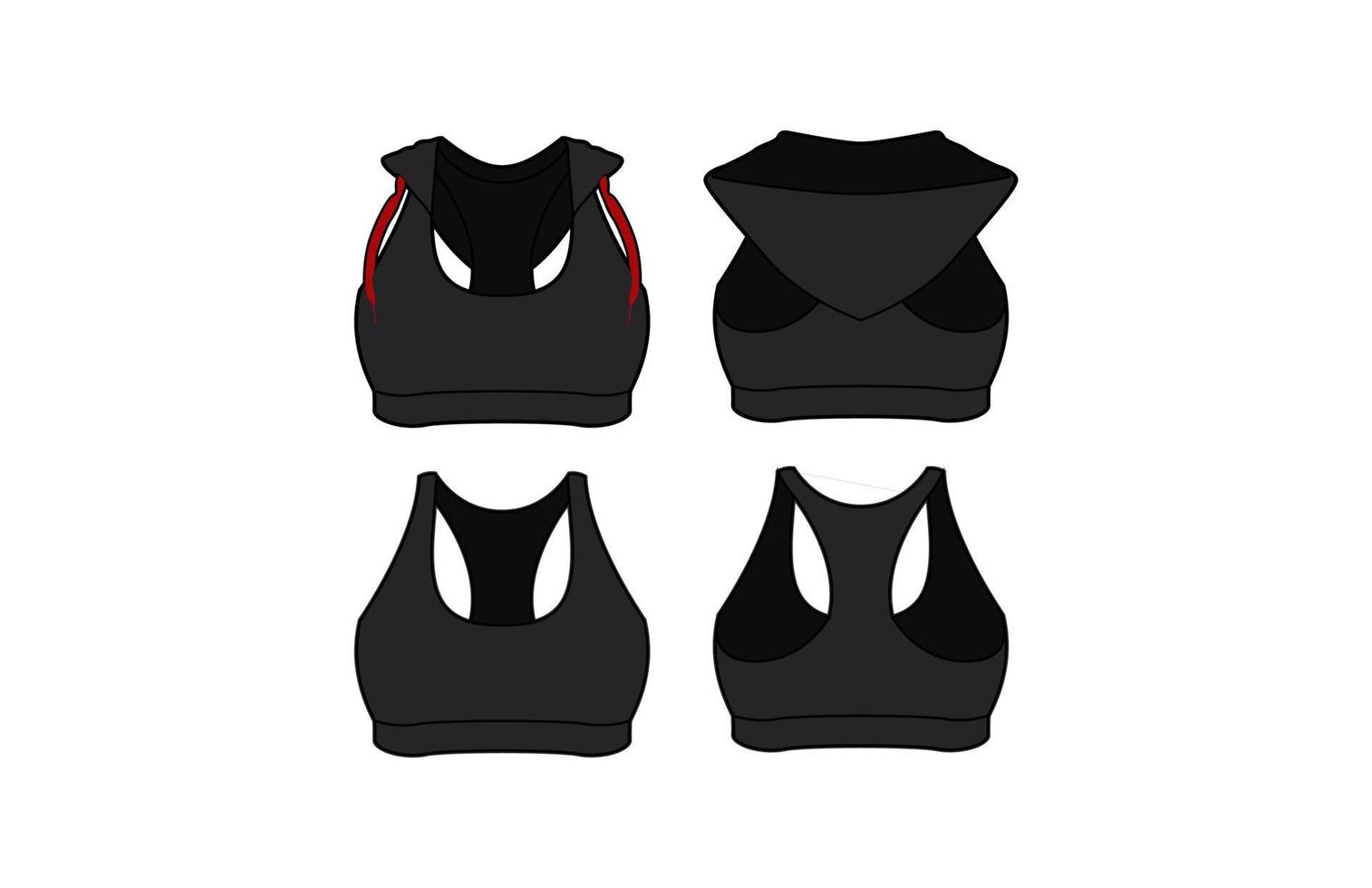 Women sportswear Hooded Bra P... vector