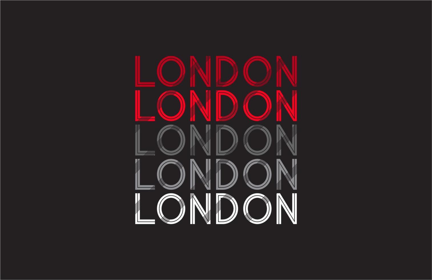 tipografía a rayas london line ... vector