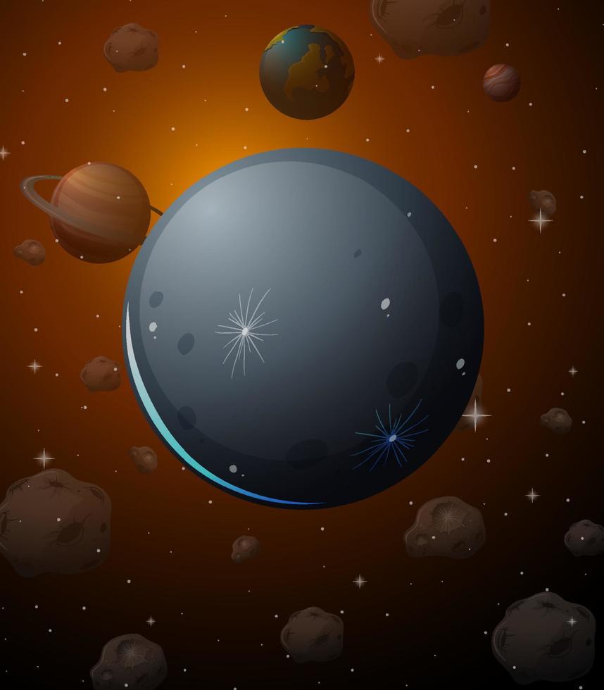 Moon planet on space background vector