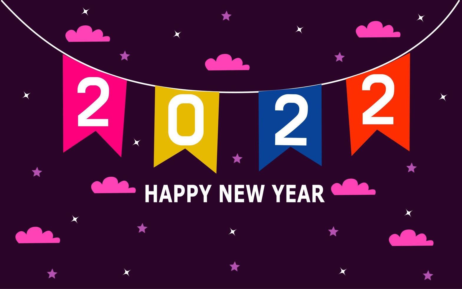 new year 2022 greeting background design in purple color. designs for banner and cover templates. vector