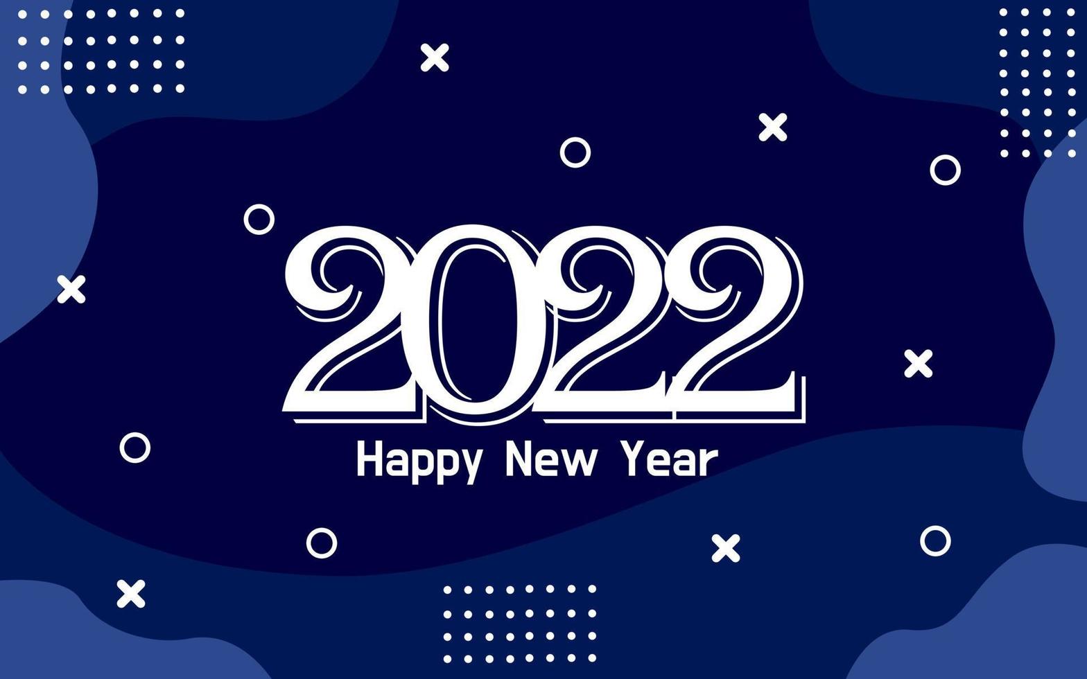 Happy new year 2022 background design in blue color. designs for banner and cover templates. vector