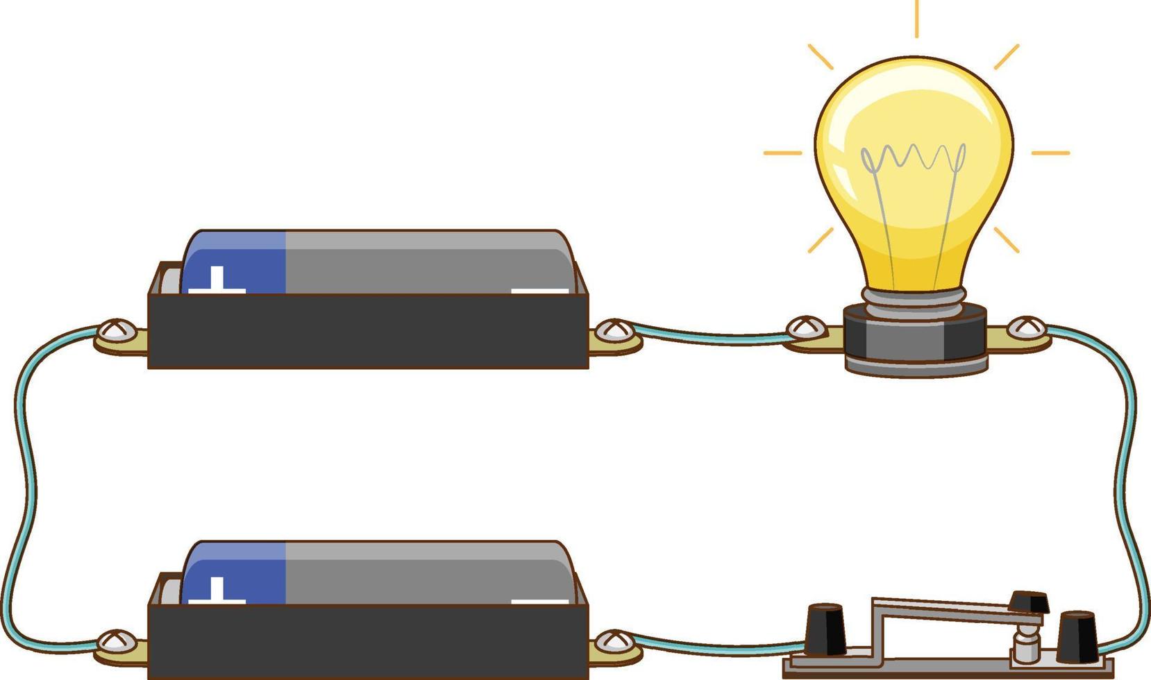 experimento científico de circuito eléctrico. vector